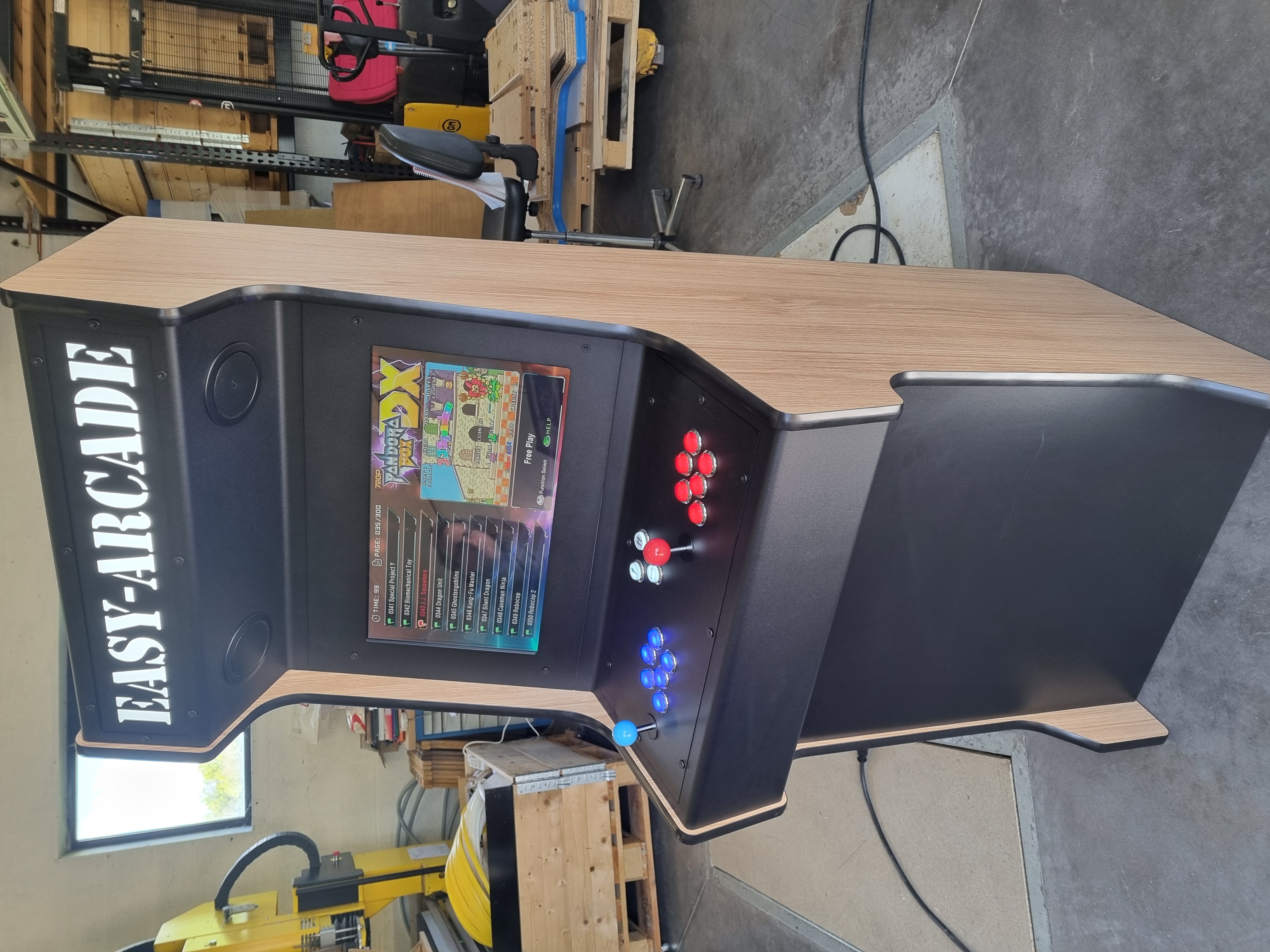 Borne arcade Classic Dark Wood, noir mat et bois massif