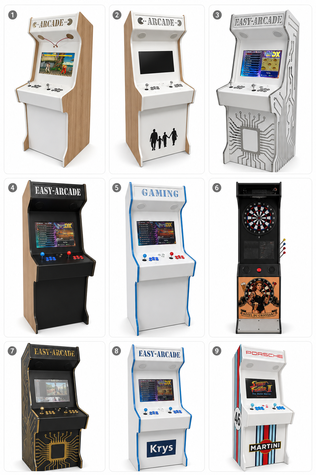 Collection EasyArcade — vue d'ensemble des modèles disponibles